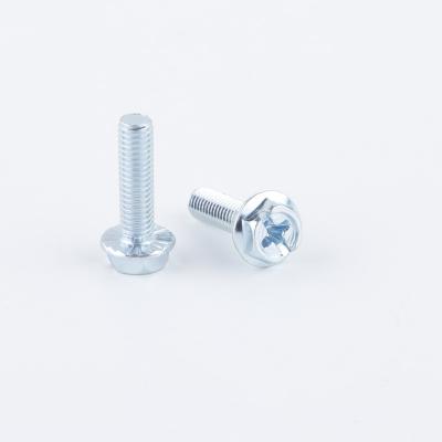 China Stainless Steel Hexagon Head Cross Recessed Flange Bolt Hex Serrated Steel Machine Screws for sale