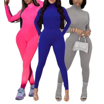 China QUICK DRY Workout Wear Overalls Active Rompers Womens Sports Long Sleeve Fitness Zipper Fitness Jogger Overalls for sale