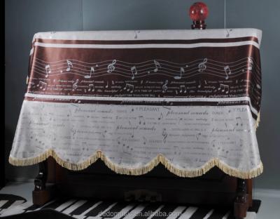 China Pleuche upright piano cover with tassel or lace made in cotton material for sale