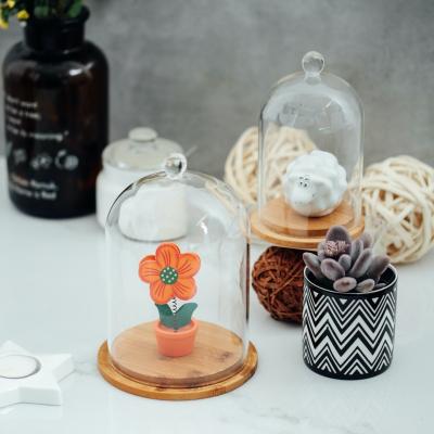 China Top Selling Preserved Stocked Flower Rose Candle Cover Jar Led Light In Clear Log Server Cake Stand With Glass Dome for sale