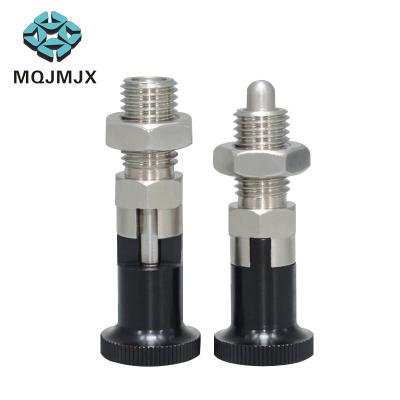 China Sit Position Stainless Steel Index Plunger Spring Lock Pin, Spring Indexing Plungers Button Aluminum Plunger Fine Thread Screw MT309 for sale