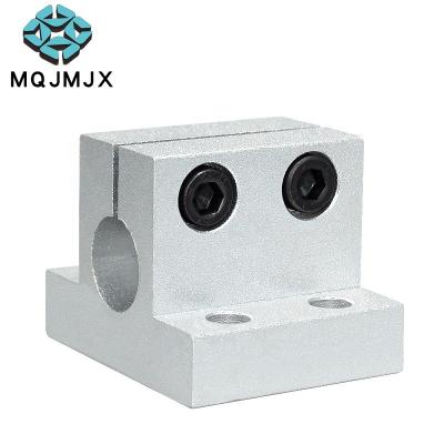 China Building Material Shops Aluminum Alloy Shaft Mounting Bracket Pillar Clamp With Guide Shaft Support Threaded Parallel Pipe Clamp Supporting Housing for sale