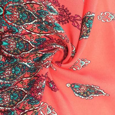 China Sustainable Middle East Designs Rayon Printed Fabric For Summer Dress for sale