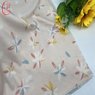 China OEM Factories Polyester Rayon Anti-Static Material Knitted Plain Floral Printed Tank Top Fabric For T Shirt Dress Pajamas for sale