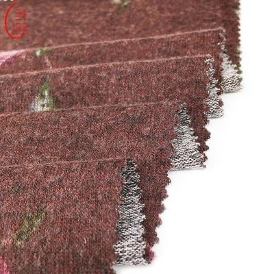 China Shrink-resistant rayon spandex raw design flower needle hacci knitted printed fabric for women clothing for sale