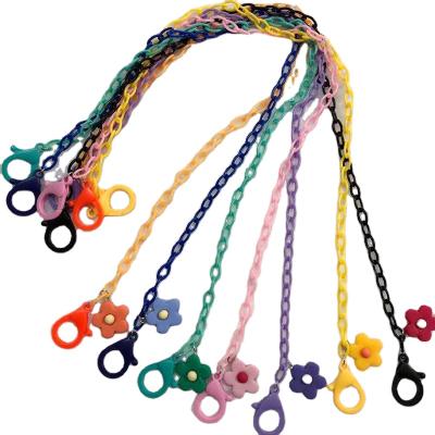 China Eco-Friendly Candy Color Charms Acrylic Kids Face Sunglasses Chain Face Rope Chain Holder Masking Necklace for sale