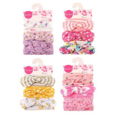 China LOVELY 3pcs /sets Fashionable Colorful Girls Bow Elastic Hair Bands Toddler Ribbon Headbands Girl Bow Knot Baby Headband Set for sale