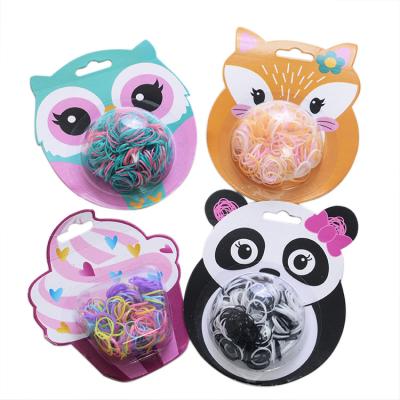 China Cute Girl Hair Accessory Gift Set Colorful Disposable Elastic Band Hair Tie Of Small Cute Animal Rubber Children for sale