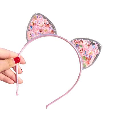 China PRETTY CAT Ears Headband Girls Cute Baby Kids Hairband Plastic Crown Princess Hair Accessories for sale