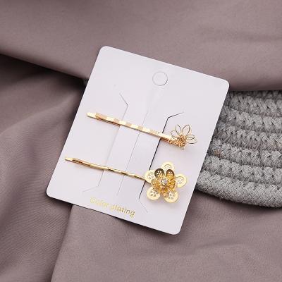 China PRETTY Latest All-match Gold Hair Clips Set All-match Cute Ins Flower Metal Hair Clip Butterfly Hair Clips For Kids for sale