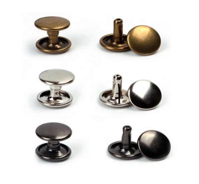 China Garment Cap Brass Round Double Rivet Studs Factory Supply for sale