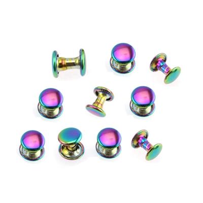 China Garment Bilateral Rainbow Brass Main Rivet Double Studs Double Bag Accessories Hat Rivets For Garment Wholesale for sale