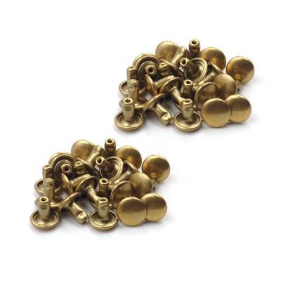 China Garment Leather Accessories Double Head Cap Brass Rivet for sale