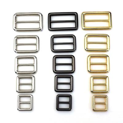 China Handbag or Luggage Metal Slider Tri Glide Adjust Buckle Bag Strap Webbing Buckles for sale