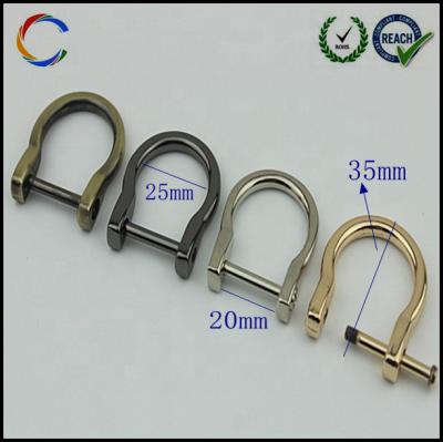 China Metal D Rings Set Unique Screw-in D CLIPS DIY Purse Material for sale