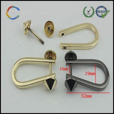 China Adjustable Metal Bag D Ring With Screw For Bag Accessories for sale