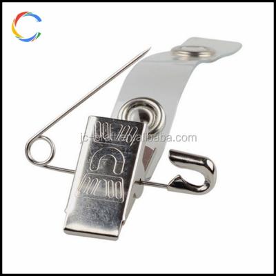 China Metal ID Card Clip Flat Metal Spring Clip with Clip Strip for ID Card for sale