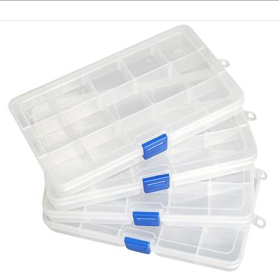 China 2022 New Cheap PP 10-24 Grids Eco-friendly Transparent Jewelry Earring Bead Holder Organizer Plastic Storage Box for sale