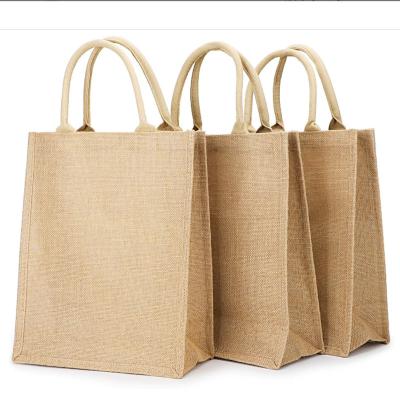 China Hessian Beach Canvas Reusable Wholesale Luxury Promotion Fashion Hemp Grocery Burlap Tote Bag for sale