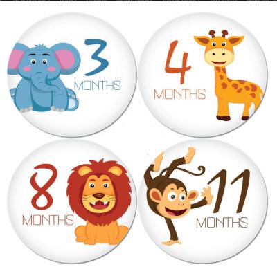 China Waterproof+Eco-friendly Customized Popular Baby Sticker Newborn Baby Milestone Monthly Sticker for sale