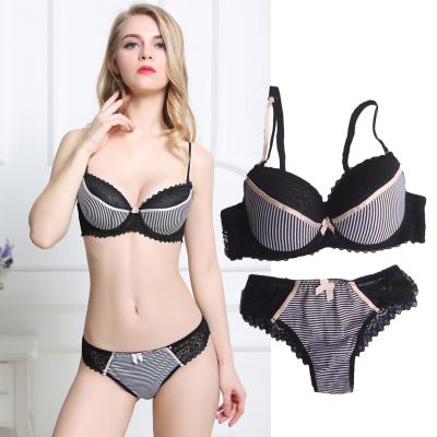 China Elegant Hot Sale Bra And Panty Sets Women Antibacterial Lace Up Princess Satin Bowknot Big Size Bra for sale