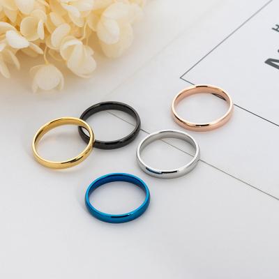 China CLASSIC 4mm Width Five Color Jewelry Ring Rings Couples Stainless Steel Gold Plated Ring For Men for sale