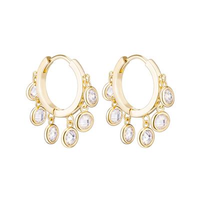 China Fashion Fashion Gold Plaed Juwelry Jewelry High Quality Earrings With Bezel Korean Drop Circle Earring for sale