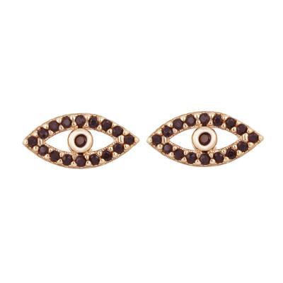 China Wholesale Fashion Trend Temperament Gold Plated EV IL Eye Stud Earrings Zircon Stud Earrings For Women for sale