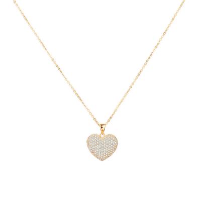 China Fashion Wholesale Gold Plated Necklaces Shape Heart Necklace Chains Jewelry Couples Pendant Necklace for sale