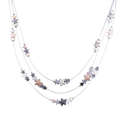 China New Fashion Trendy Necklace For Women Cute Little Star Multi Layer Dress Jewelry Necklace 2021 for sale