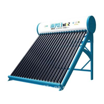 China Commercial Brushed Steel Plate Water Heater System Silver Shower Pressurized Heat Pipe Solar Water Heater for sale