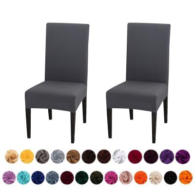 China Durable Hot Selling Solid Stretch Spandex Slipcover Case For Chairs Kitchen Dining Chair Covers Elastic Stretch for sale