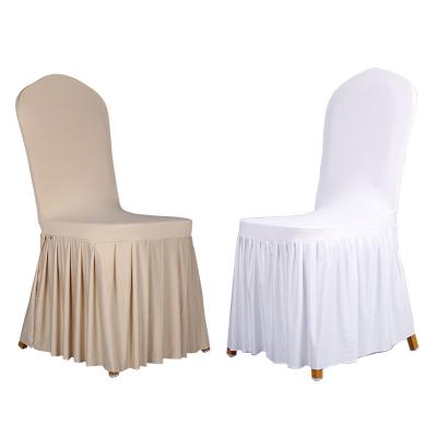 China Simple hot selling white elastic stretch spandex wedding banquet meeting hotel thickened moe cover chair cover for sale