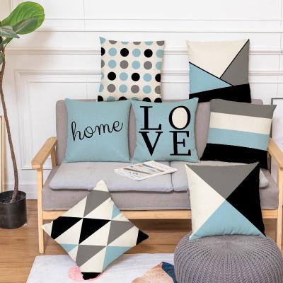 China Geometric Styles Anti-Static Striped Pillowcase Throw Cushion Pillow Cover Printing Cushion Pillow Case for sale