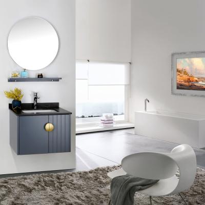 China Eco-friendly modern, simple, light and luxury board integrated set of rock bathroom cabinet, hand wash, face wash pool, dressing table, wash for sale