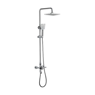 China Without Brass Shower Faucet Silver Thermostatic Diverter FLK Bathroom Shower Set Bathroom Faucet for sale