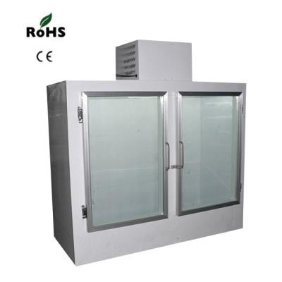 China Single-temperature gas station bagged ice cream freezer ice merchandiser with 26*44 glass door inches each air door 200 bags of ice (8 lbs. /bag ) has cooled down for sale