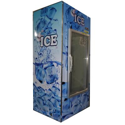 China 100 Bag Frost Ice Merchandiser Ice Free Merchandiser Ice Capacity Glass Door / Frost Free Ice Merchandiser Door Solid Color Painted Galvanized Steel DC for sale