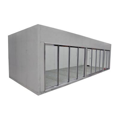 China Container walk in cold room with glass door in front and side hinged door for sale