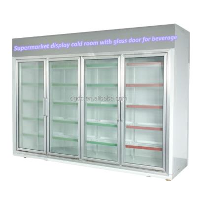 China Container Supermarket Display Cold Room With Glass Door Glass Air Cooled Energy Save Painted Galvanized Steel Cam Lock Type 725*1775mm for sale