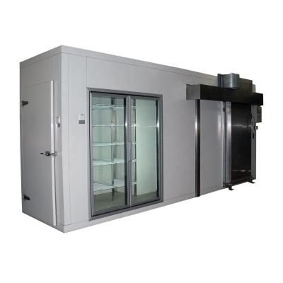 China Container Glass Doors Show Walk In Cold Room Cooler Cold Storage Room Freezer for sale