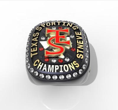 China Deluxe Custom League and Tournament Alloy Stainless Steel Softball Football Championship Rings for sale