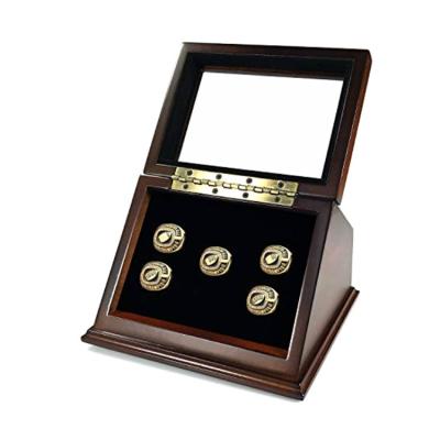 China Wholesale Wooden Championship Wood Leather Ring Jewelry Ring Jewelry Box for sale