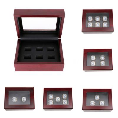 China Wholesale Wooden Championship Wood Leather Ring Jewelry Championship Ring Display Case for sale