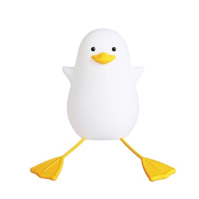 China Creative Cute Children's Seagull Cartoon Silicone Touch LED Adult Night Light Customized Modern USB Rechargeable for sale