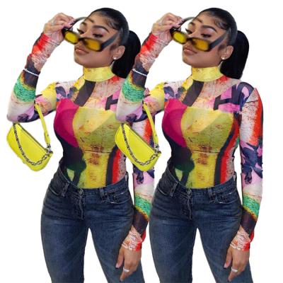 China Spring 2022 New Arrivals QUICK DRY Dye Tie Dye Long Sleeve T-shirt EB-20122515 Woman Full Fashionable for sale