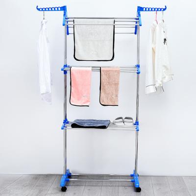 China Eco-friendly Foldable Stainless Steel Coats Towels Shirts Garment Clothes Rack Drying Travel Laundry Drying Rack for sale