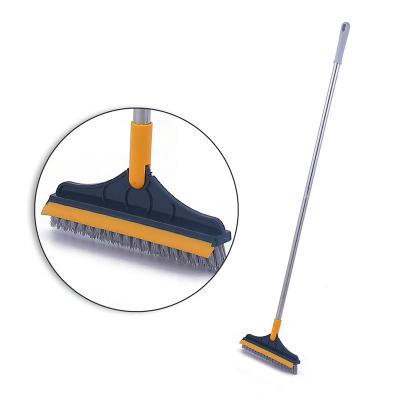 China Washable Sustainable Floor Bathroom Clean Tools Tile Gap Cleaning Windows Scraper Adjustable Silicone Cleaning Brush for sale