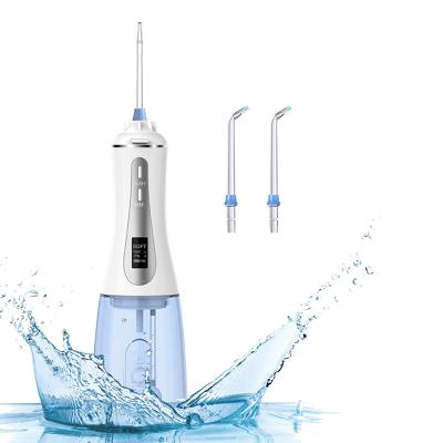 China Rechargeable Water Flosser IPX7 Waterproof Portable Outdoor Dental Flosser Irrigator With 5 Modes Soft Transparent Custom for sale