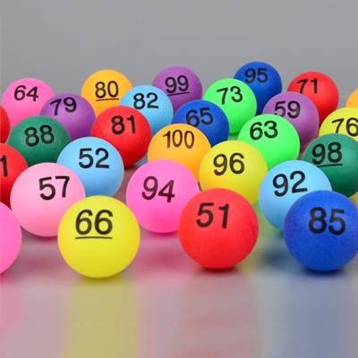 China Promotional Toy Colored 27mm 38mm 40mm 55mm Colored Perfect Bingo Home Ping Pong Game Numbered Balls Amazon Professional Table Tennis Ball for sale